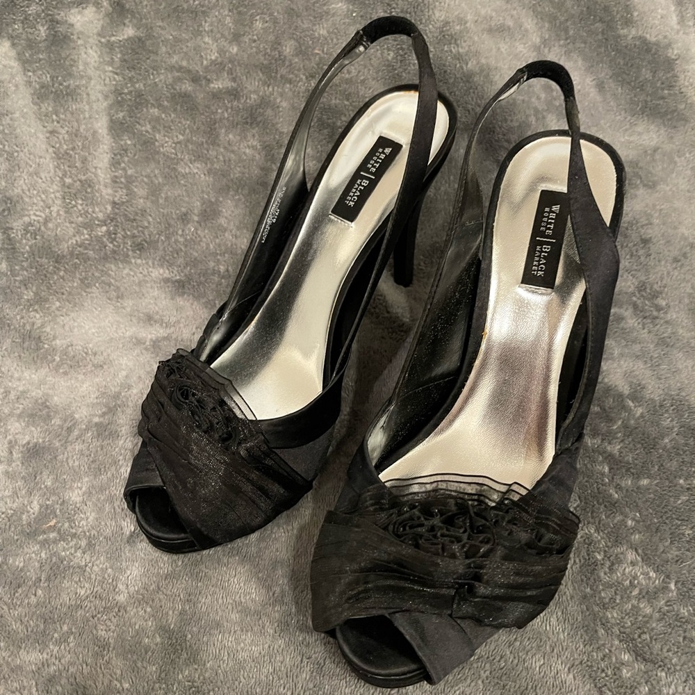 Never used heels, 8.5 size, black.